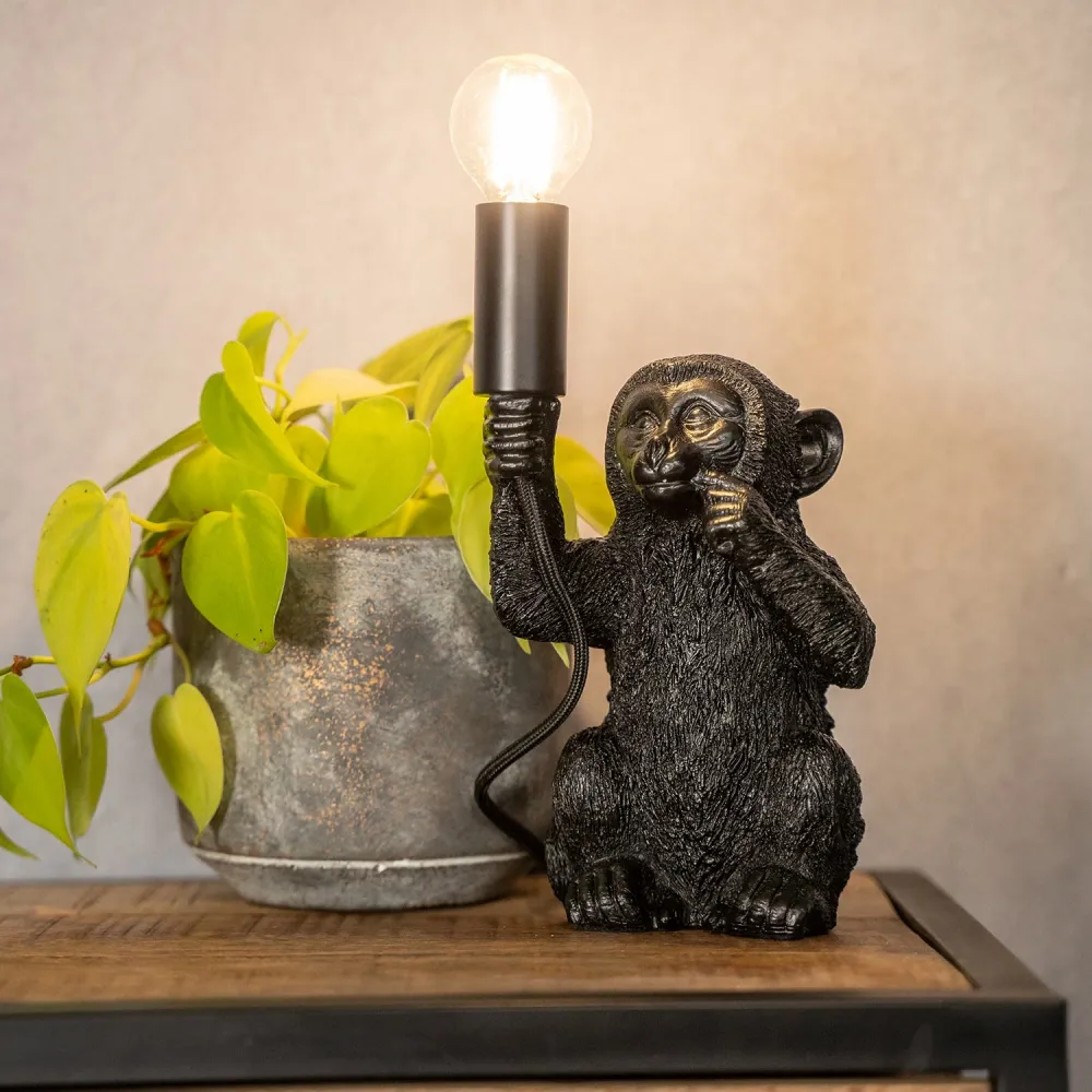 Tafellamp Monkey | Zwart 34 Light & Living