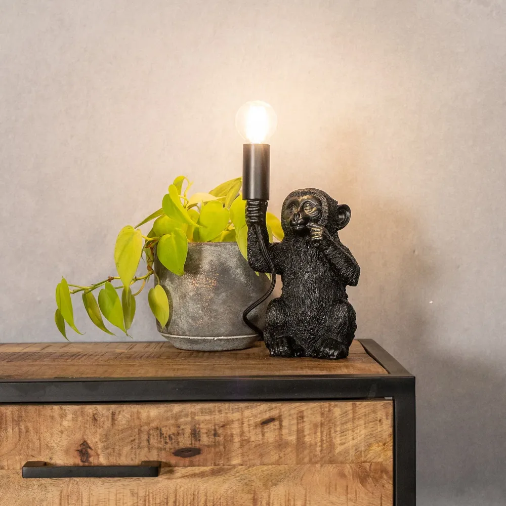 Tafellamp Monkey | Zwart 34 Light & Living