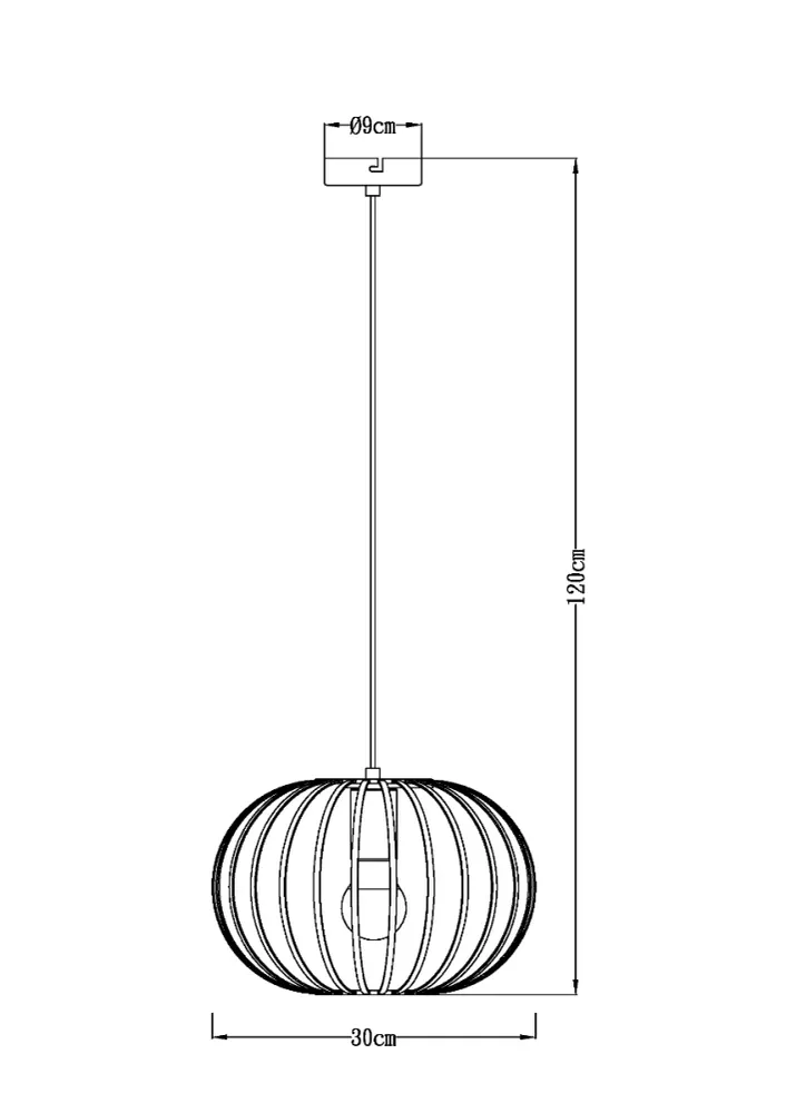 Lighto | Design hanglamp zwart 30cm Ø | Julia