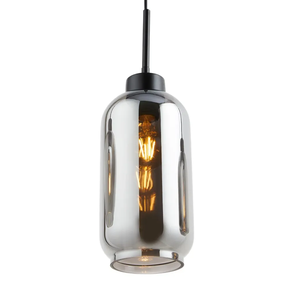 Lighto | Hanglamp zwart met smoke glas 4-lichts | Elin