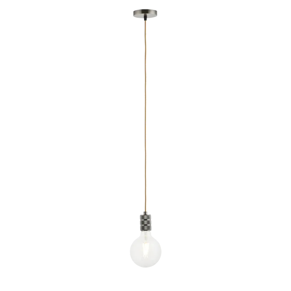 Lighto | Pendel Brons | Inclusief Lichtbron Helder | Retro | 1.5m Snoer | Met Plafondkap