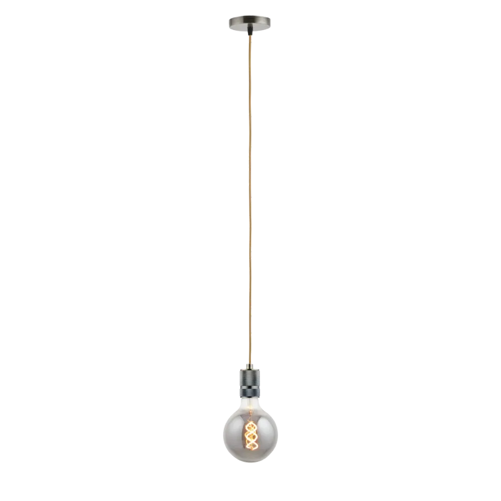 Lighto | Pendel Brons | Inclusief Lichtbron Rookglas | Classic | 1.5m Snoer | Met Plafondkap