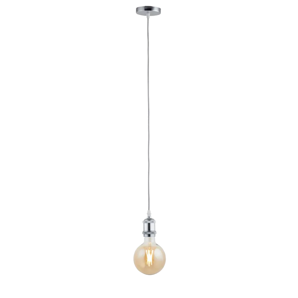 Lighto | Pendel Chroom | Inclusief Lichtbron Goud | Vintage | 1.5m Snoer | Met Plafondkap