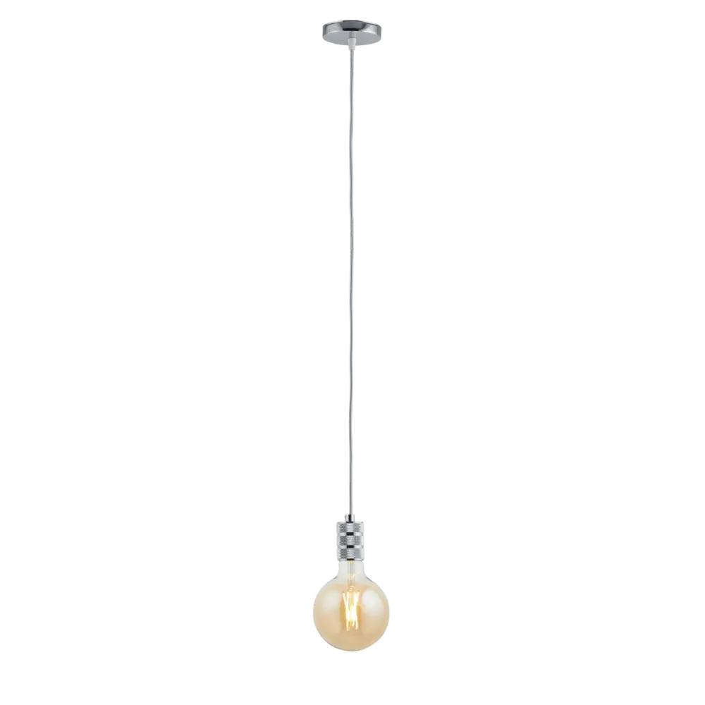 Lighto | Pendel Chroom | Inclusief Lichtbron Goud | Retro | 1.5m Snoer | Met Plafondkap