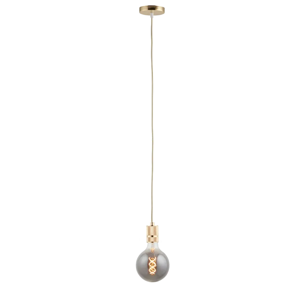Lighto | Pendel Goud | Inclusief Lichtbron Rookglas | Classic | 1.5m Snoer | Met Plafondkap