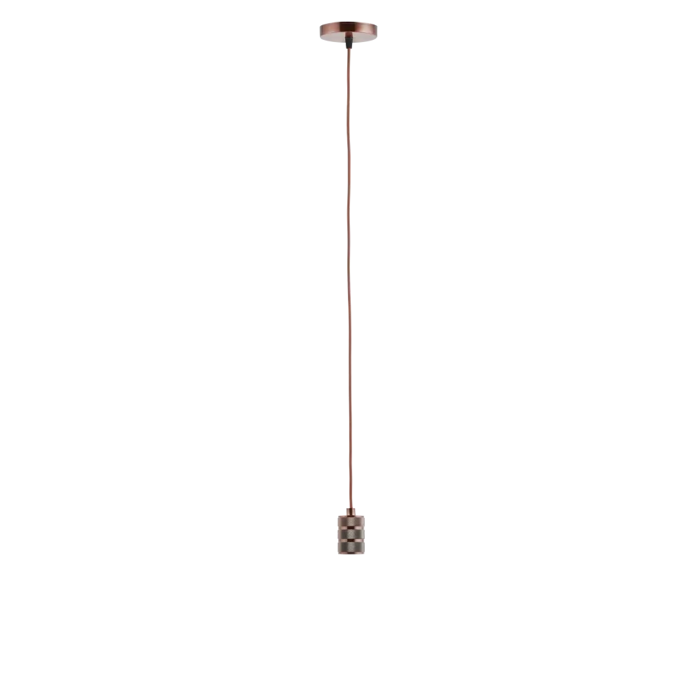 Lighto | Pendel Koper E27 Fitting | Retro | 1.5m Snoer | Met Plafondkap