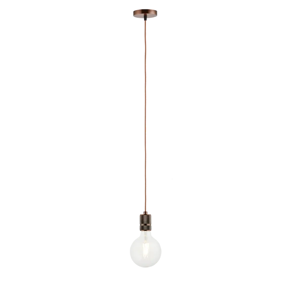 Lighto | Pendel Koper | Inclusief Lichtbron Helder | Classic | 1.5m Snoer | Met Plafondkap