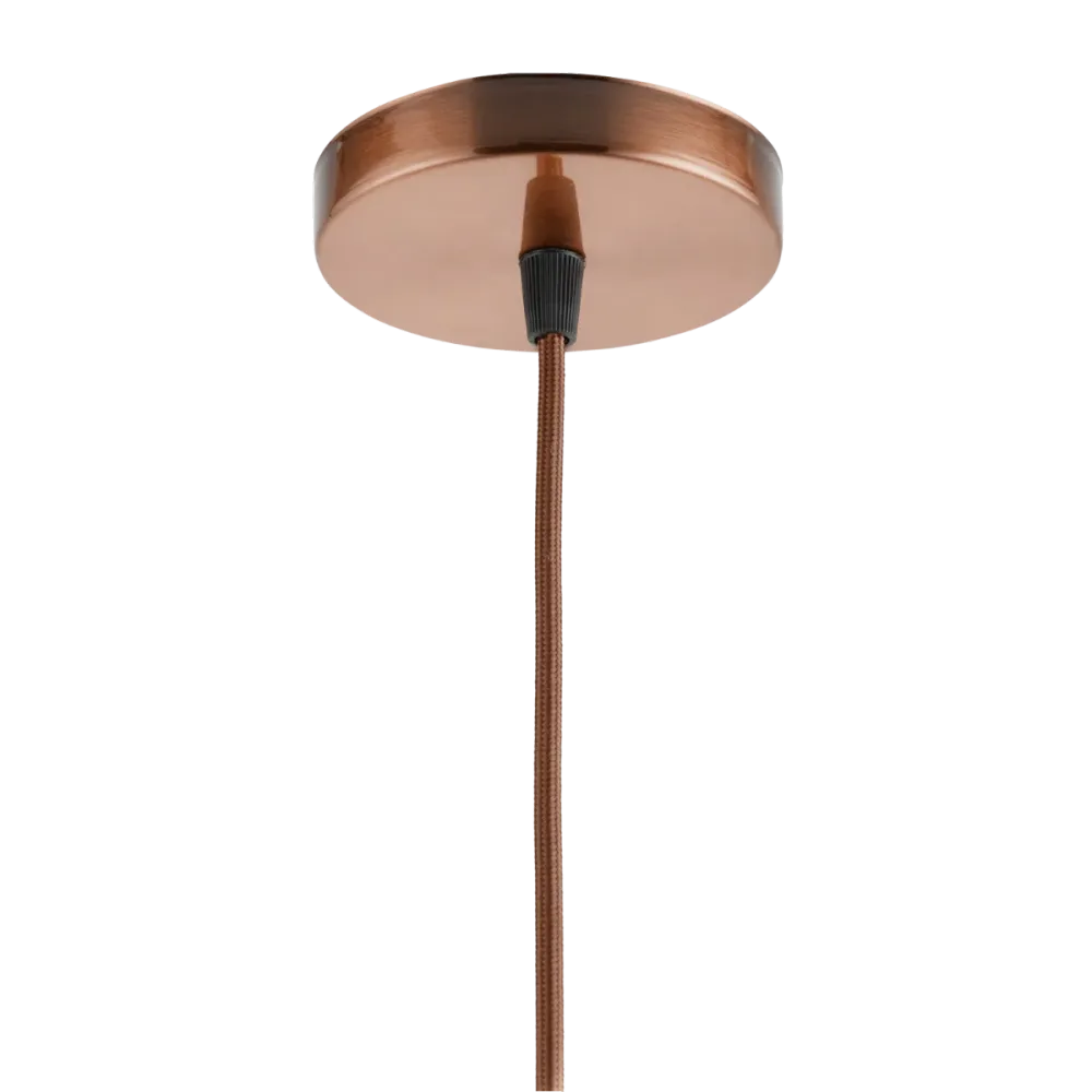 Lighto | Pendel Koper | Inclusief Lichtbron Rookglas | Retro | 1.5m Snoer | Met Plafondkap