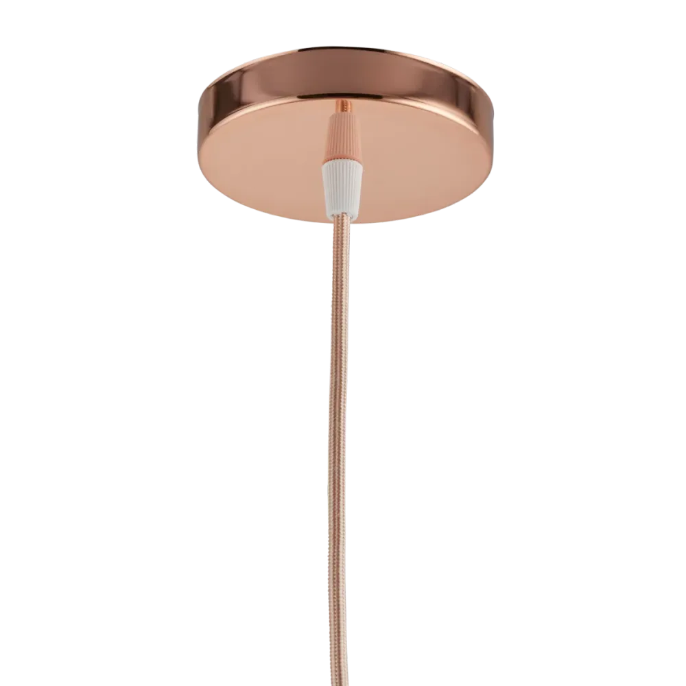 Lighto | Pendel Rosé Goud | Inclusief Lichtbron Goud | Retro | 1.5m Snoer | Met Plafondkap