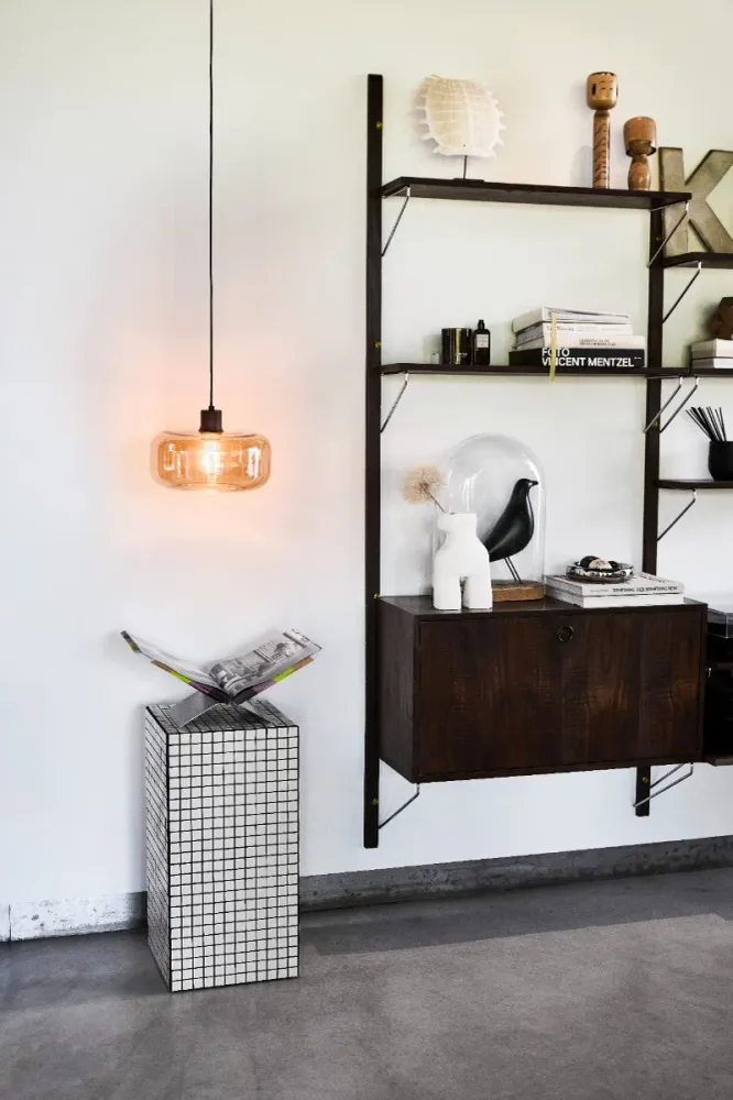 Ligtho | Art deco hanglamp zwart met smoke glas | Velo Lighto