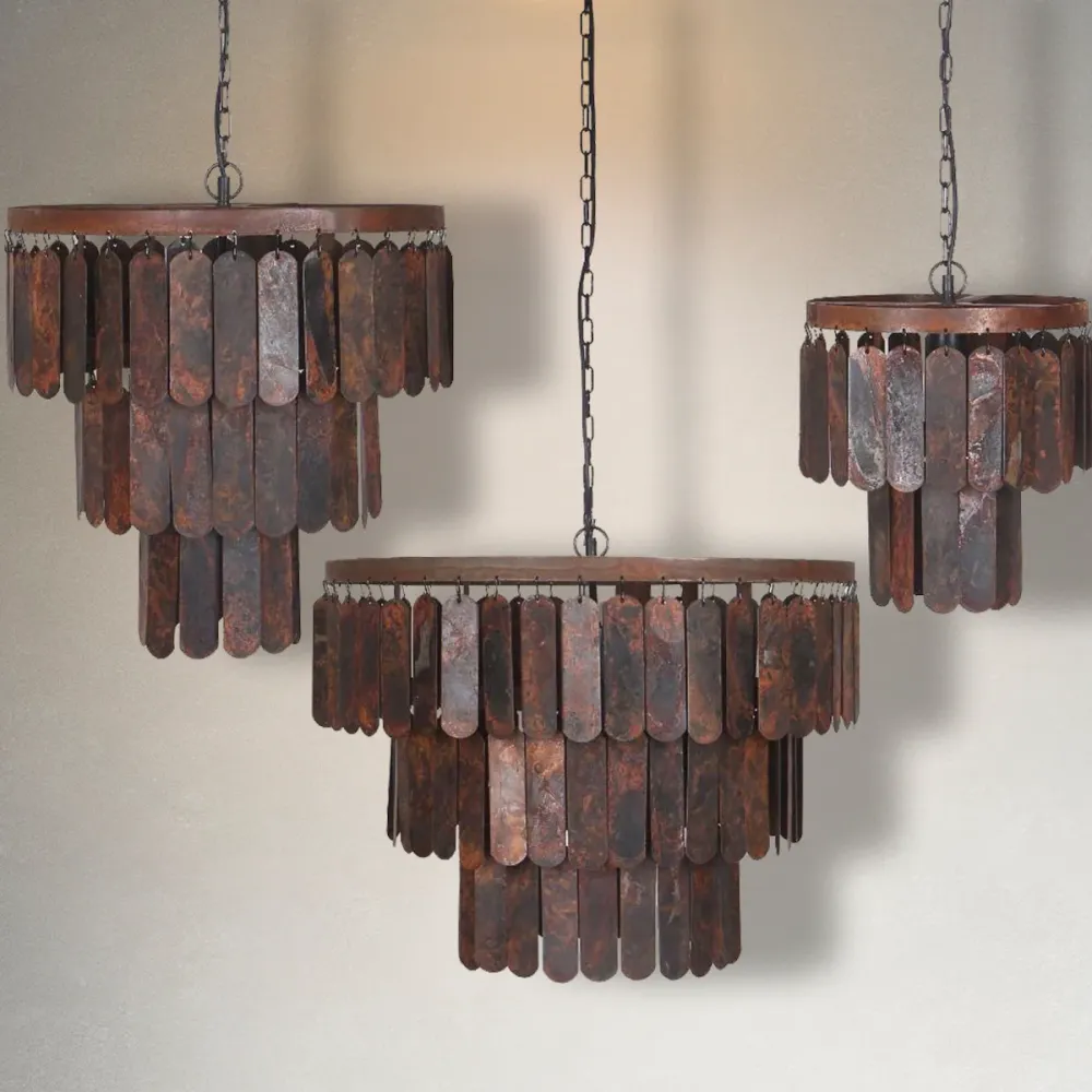 Hanglamp roest lamel Ø 60 cm / 2527 Lindeboom Wonen & Lifestyle