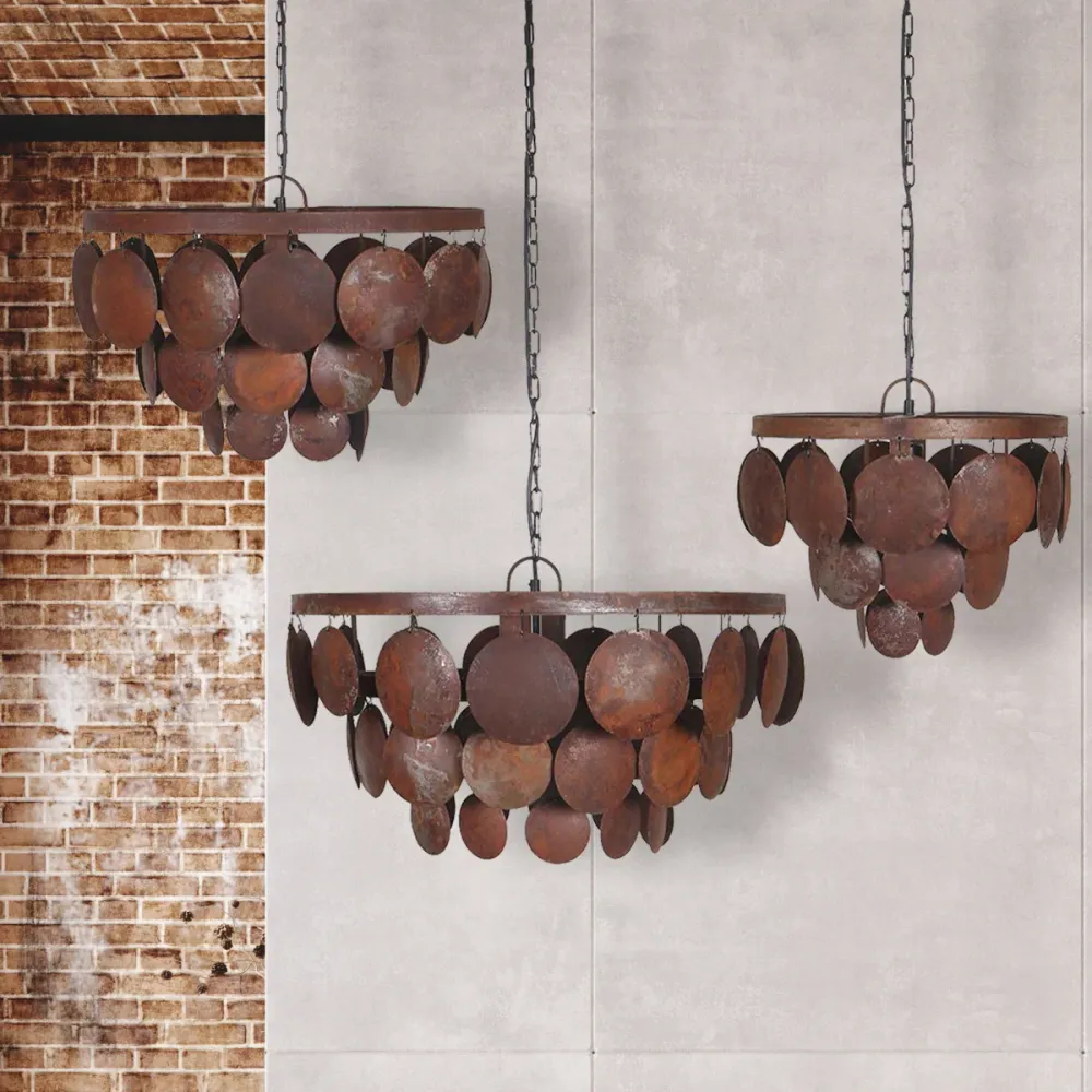Hanglamp schijfjes roest Ø 60 cm / 2522 Lindeboom Wonen & Lifestyle