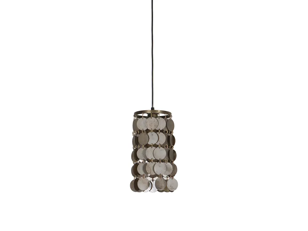 Hanglamp vineer brass/brown 22cm 2545 Lindeboom Wonen & Lifestyle