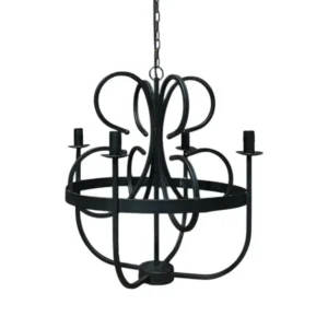 Kroonluchter ijzer zwart 4 arms 2561 Lindeboom Wonen & Lifestyle