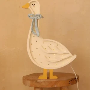 Little Lights Lamp Gans - Wit met Cottage Blue Strik