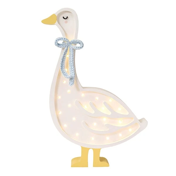 Little Lights Lamp Gans - Wit met Cottage Blue Strik