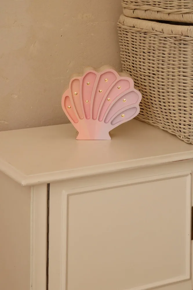 Little Lights Mini Lamp Schelp - Mermaids Pink - Roze