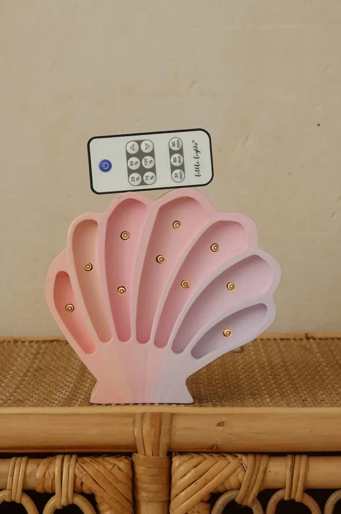 Little Lights Mini Lamp Schelp - Mermaids Pink - Roze