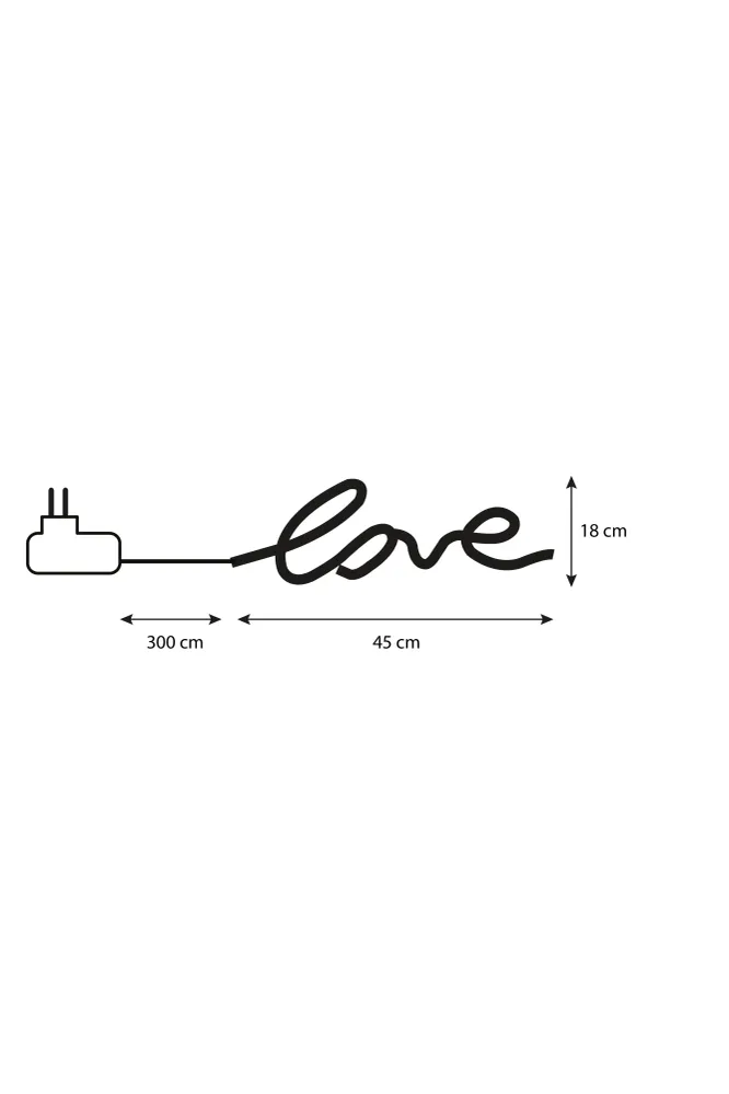 Luca Lighting Love Neonverlichting met Timerfunctie - L45 x B2 x H18 cm - Roze