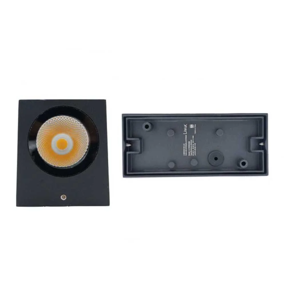 LUM DECORATIVO LED CUADRADO 10W 85-240V 3000K NEGRO LUCEK