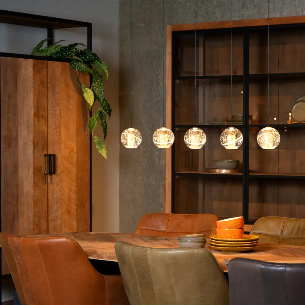 Hanglamp Dilenko | 5 op rij | Goud Lucide