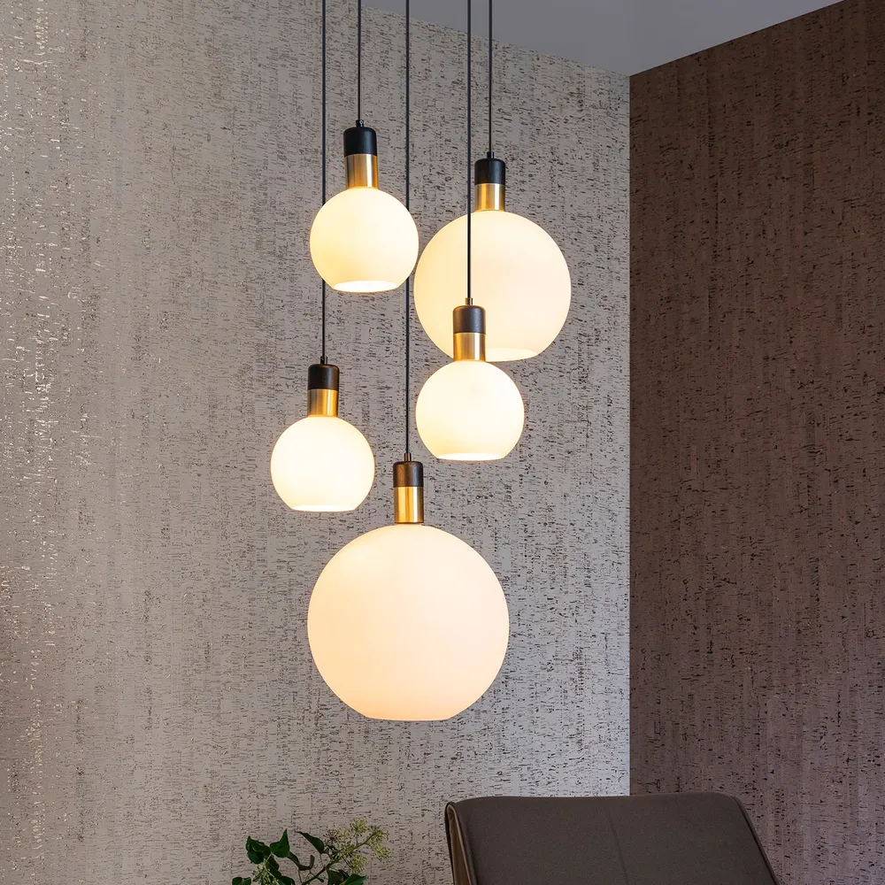 Hanglamp Julius | 5 Lampen | E27 | Opaal Lucide