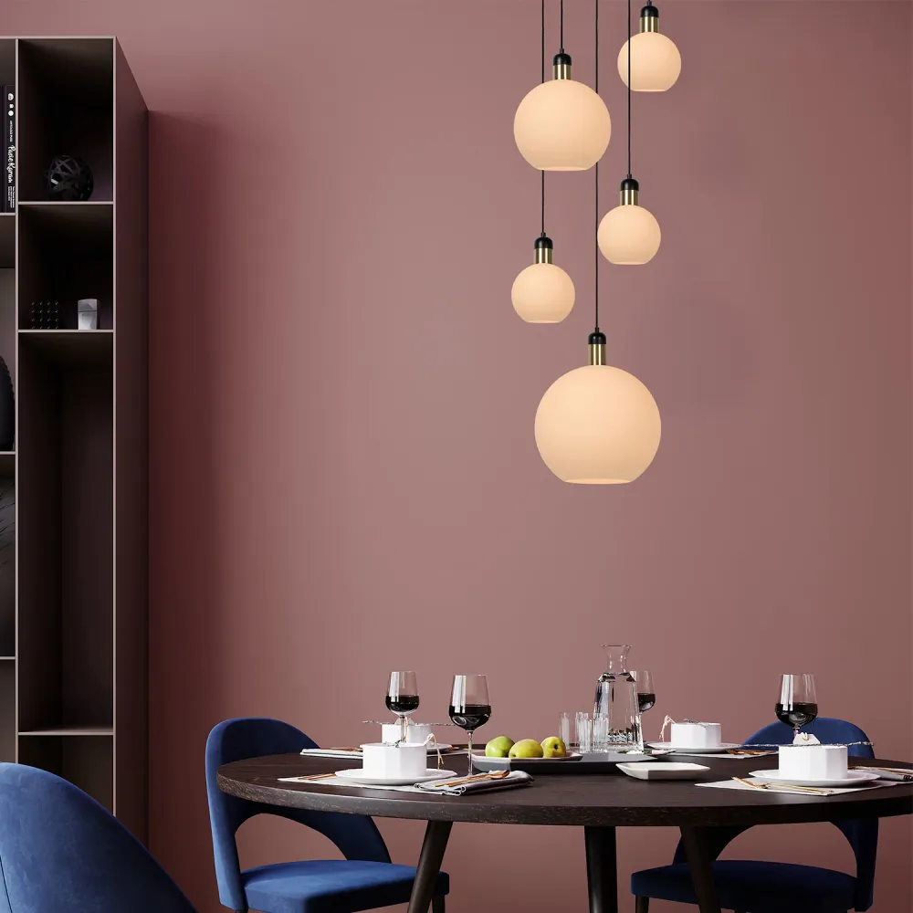 Hanglamp Julius | 5 Lampen | E27 | Opaal Lucide