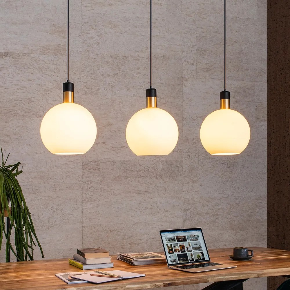 Hanglamp Julius | 3 Lampen | E27 | Opaal Lucide