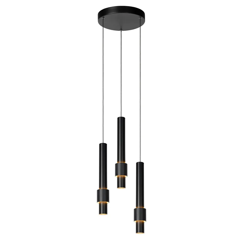 Hanglamp Margary | 3 hangend | Zwart Lucide