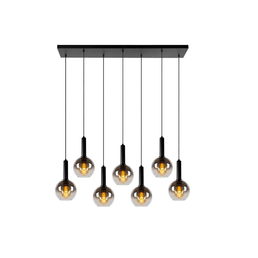 Hanglamp Marius | 7 Lampen | Zwart Lucide