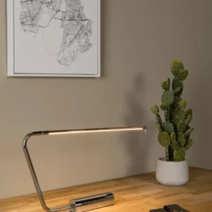 Lucide bureaulamp MADISON - Geïntegreerde LED - Chroom