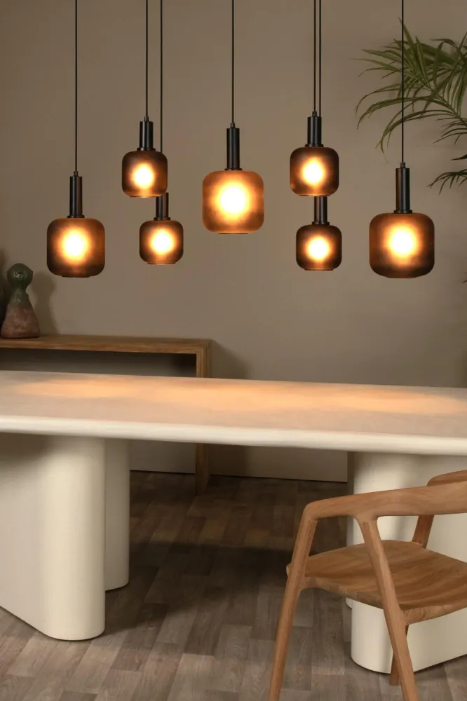 Lucide hanglamp ELOISE - 7xE27 - Zwart
