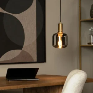 Lucide hanglamp JOANET - 1xE27 - Fumé