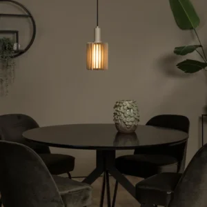Lucide hanglamp LAMBRES - 1xE27 - Taupe