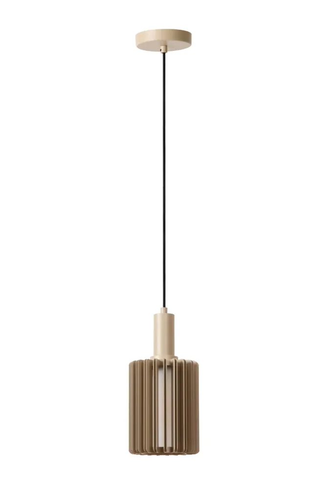 Lucide hanglamp LAMBRES - 1xE27 - Taupe