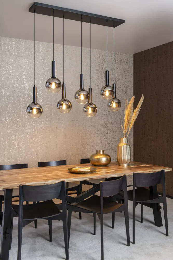 Lucide hanglamp MARIUS - 7xE27 - Zwart