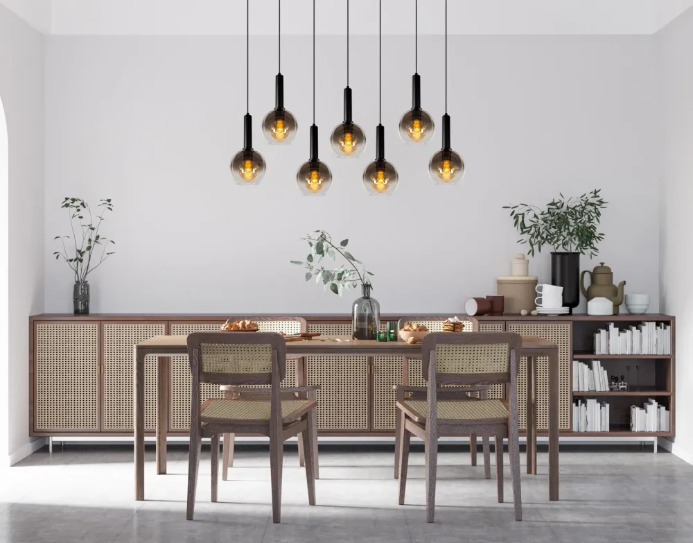 Lucide hanglamp MARIUS - 7xE27 - Zwart