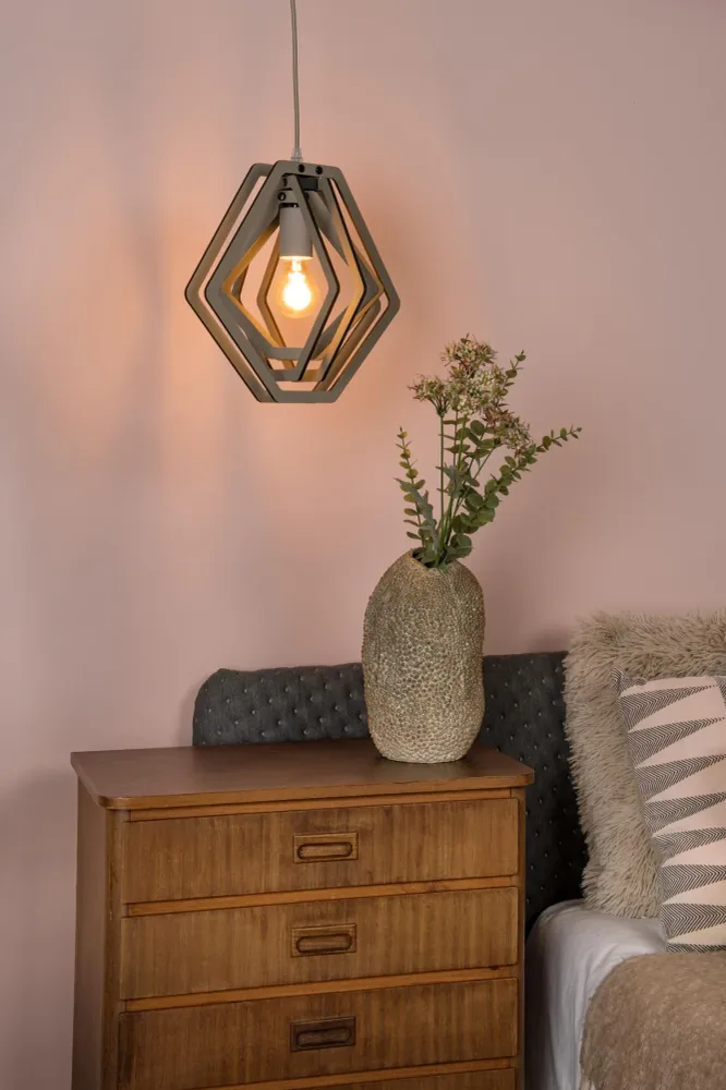 Lucide hanglamp MAURO - 1xE27 - Taupe
