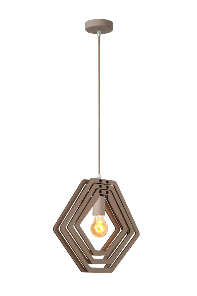 Lucide hanglamp MAURO - 1xE27 - Taupe
