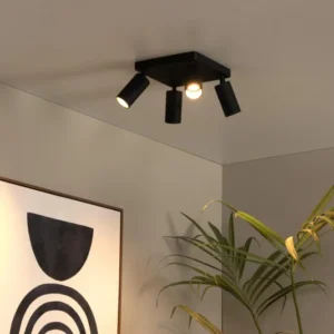 Lucide plafondspot CLUBS - 4xGU10 - Zwart