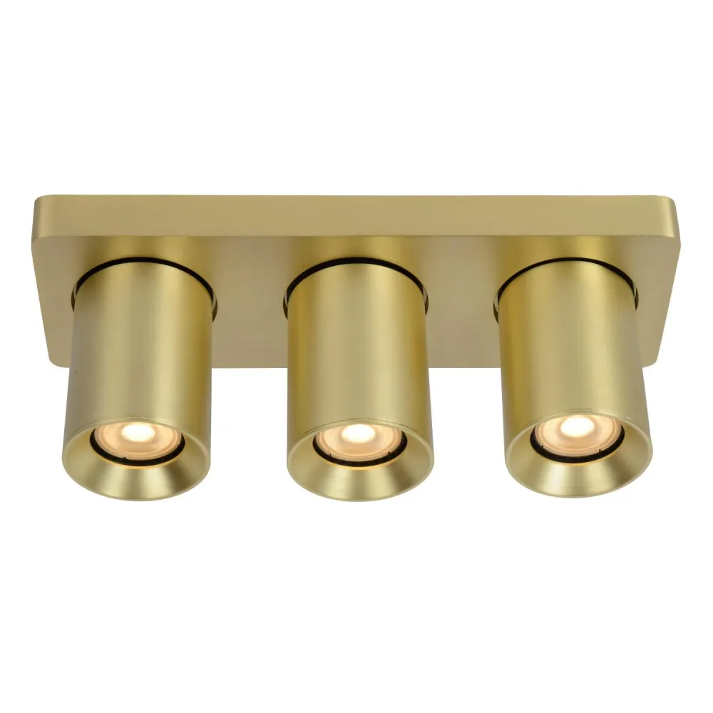 Lucide plafondspot NIGEL - 3xGU10 - Mat Goud / Messing