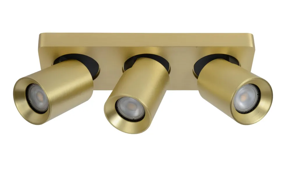 Lucide plafondspot NIGEL - 3xGU10 - Mat Goud / Messing