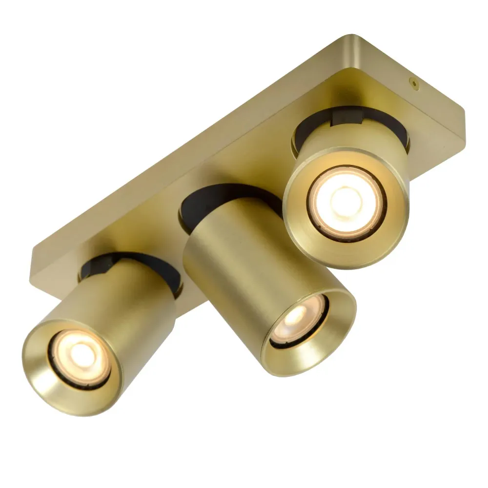 Lucide plafondspot NIGEL - 3xGU10 - Mat Goud / Messing