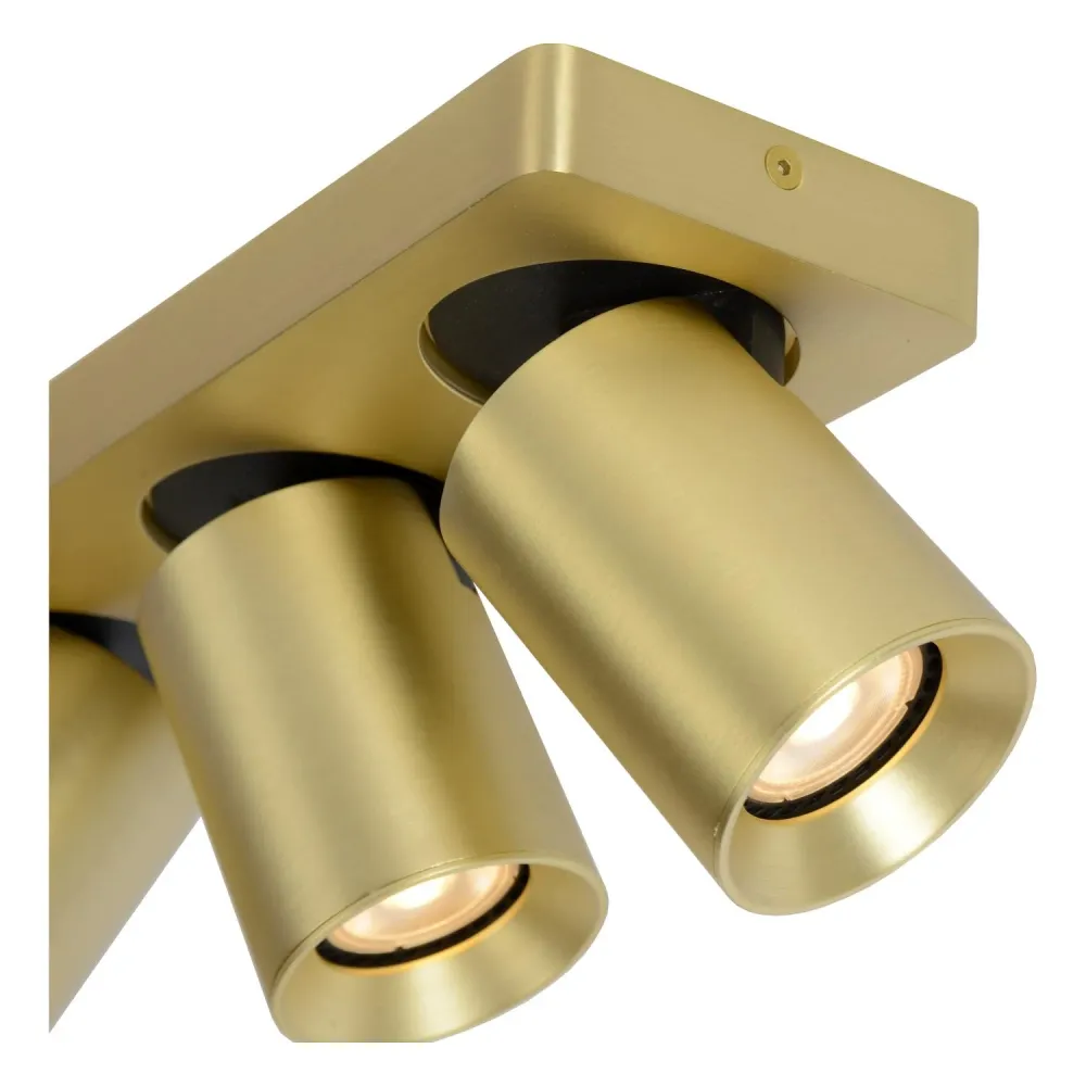Lucide plafondspot NIGEL - 3xGU10 - Mat Goud / Messing
