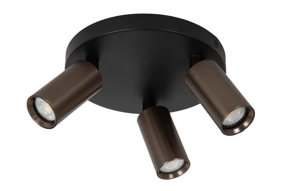 Lucide plafondspot RITMO - 3xGU10 (MR11) - Koffie