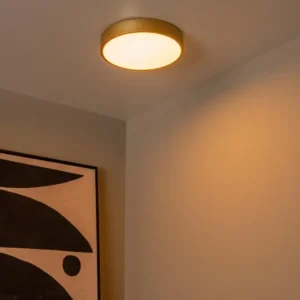 Lucide plafonnière UNAR - Geïntegreerde LED - Mat Goud / Messing