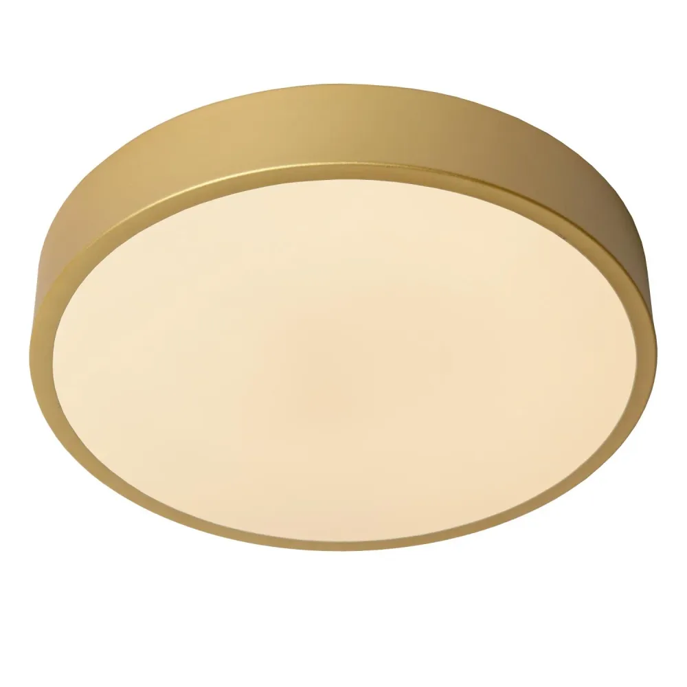 Lucide plafonnière UNAR - Geïntegreerde LED - Mat Goud / Messing