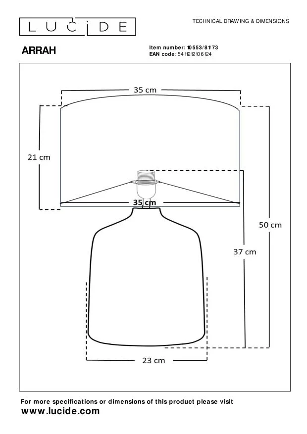 Lucide tafellamp ARRAH - 1xE27 - Naturel