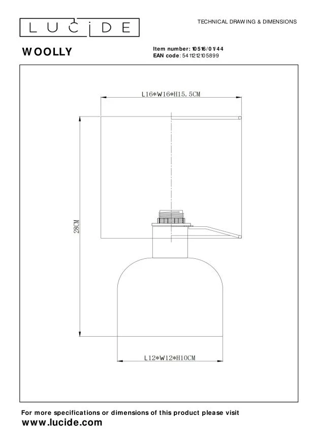 Lucide tafellamp WOOLLY - 1xE14 - Okergeel