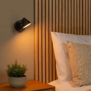 Lucide wandlamp MILNE - Geïntegreerde LED - Zwart